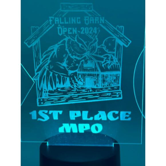 Custom Laser Engraved LED 3D Nightlight Disc Golf Trophy, Gift Trophies - Picture 3 of 9